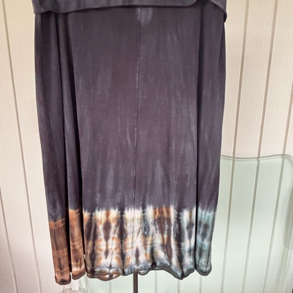 A-Line Tie-Dye Skirt in Gray and Brown - Picture 1 of 6